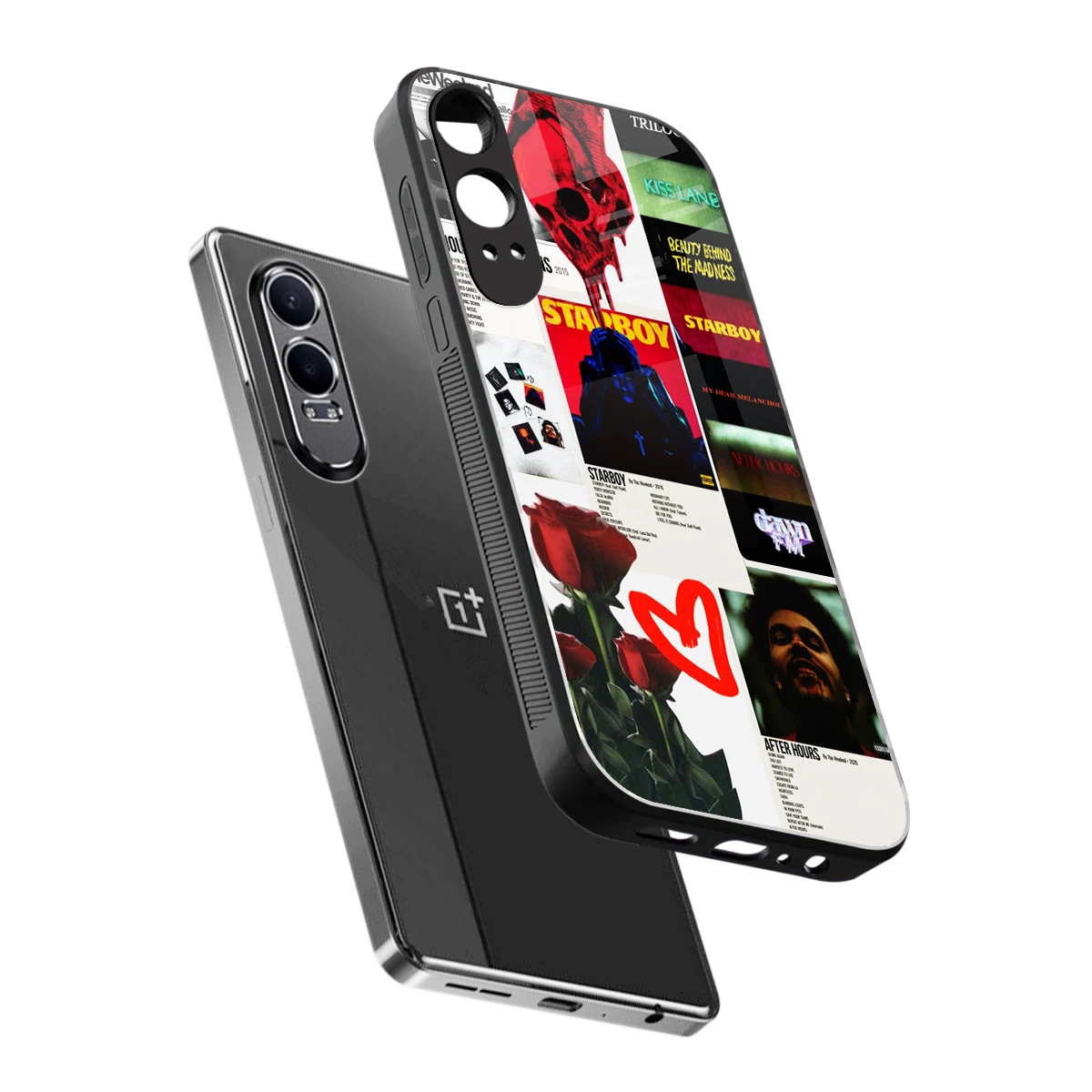 Starboy Collage sleek oneplus nord ce 4 lite cover with tempered glass back and TPU edges
