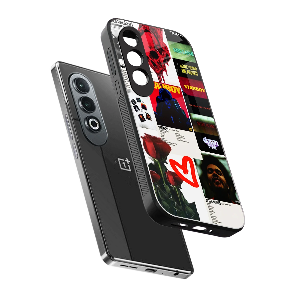 Starboy Collage sleek oneplus nord ce 4 cover with tempered glass back and TPU edges