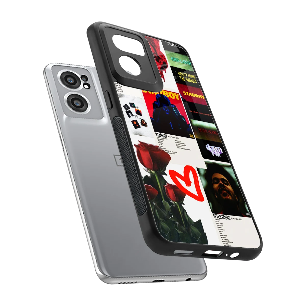 Starboy Collage sleek oneplus nord ce 2 cover with tempered glass back and TPU edges