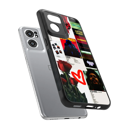 Starboy Collage sleek oneplus nord ce 2 cover with tempered glass back and TPU edges