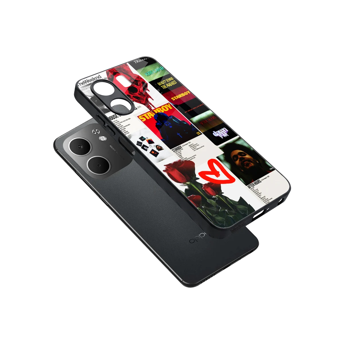 Starboy Collage sleek oppo a5x 5g cover with tempered glass back and TPU edges