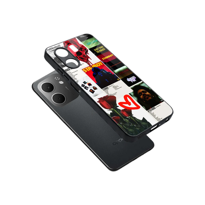 Starboy Collage sleek oppo a5x 5g cover with tempered glass back and TPU edges