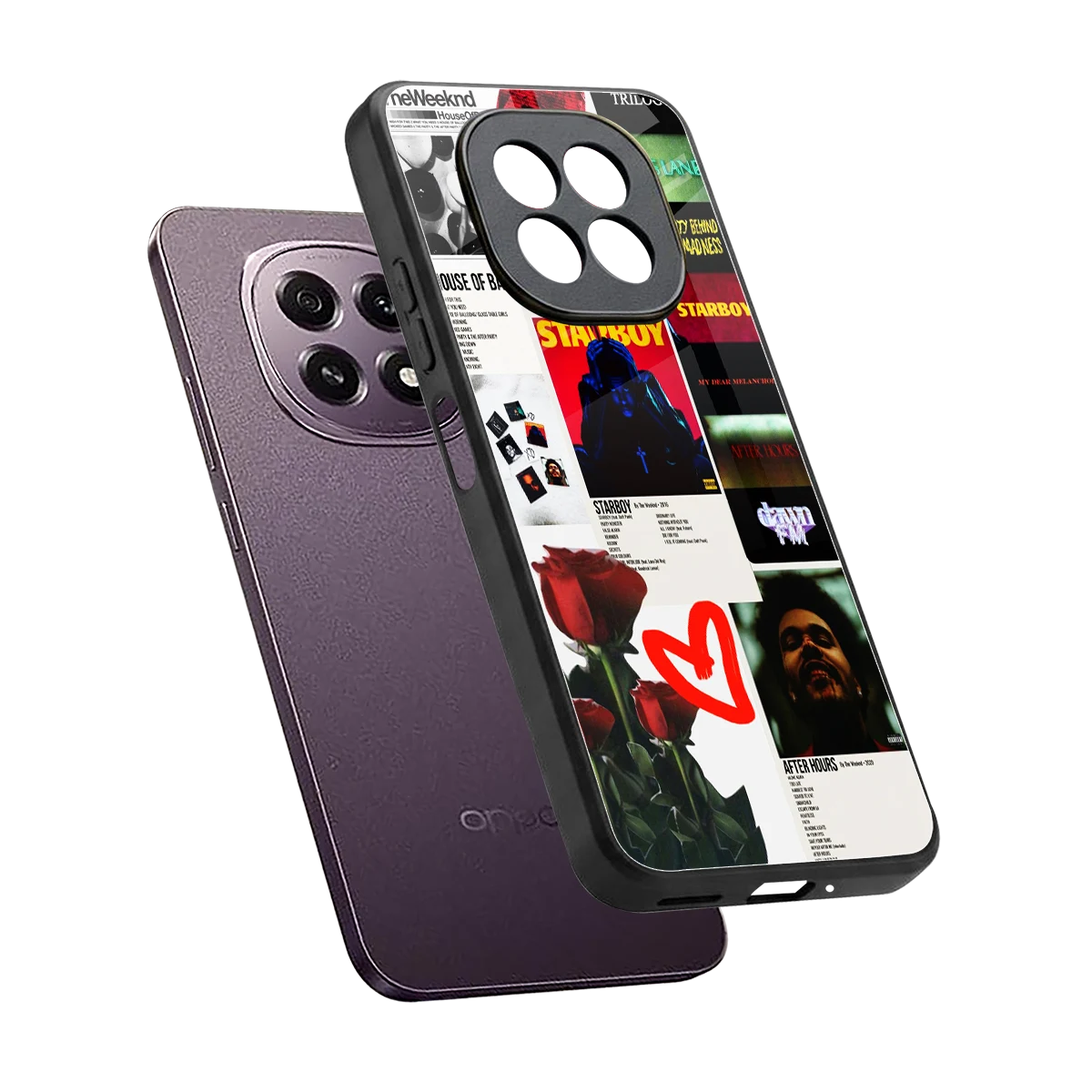 Starboy Collage sleek oppo f29 5g cover with tempered glass back and TPU edges