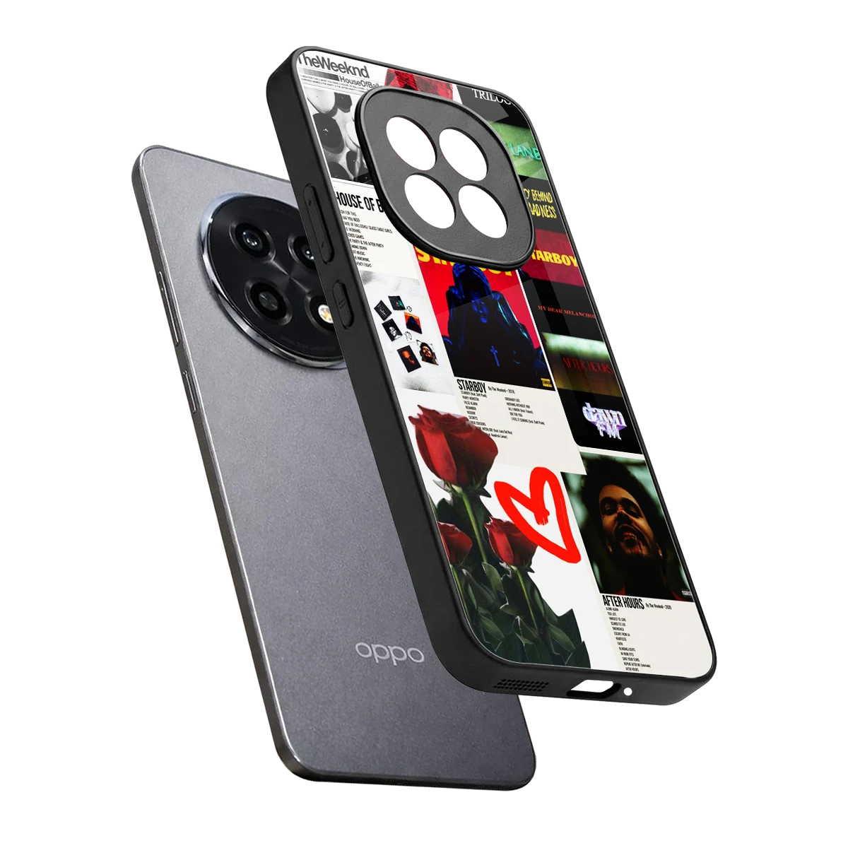 Starboy Collage sleek oppo f29 pro 5g cover with tempered glass back and TPU edges