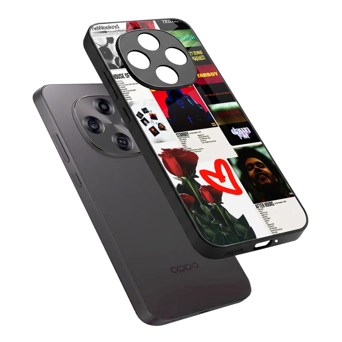 Starboy Collage sleek oppo f31 pro 5g cover with tempered glass back and TPU edges