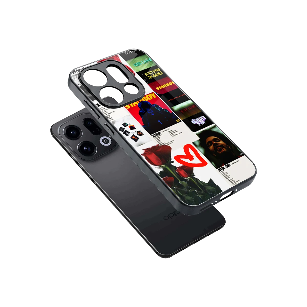 Starboy Collage sleek oppo find x9 cover with tempered glass back and TPU edges