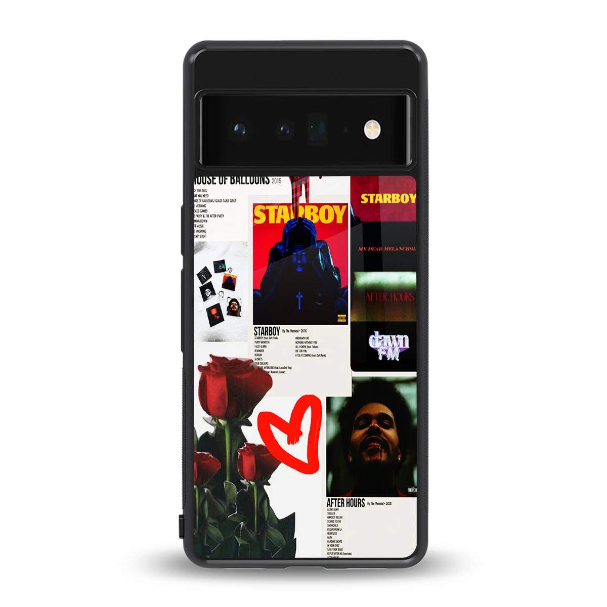 Starboy Collage back phone cover | glass case for google pixel 6 pro