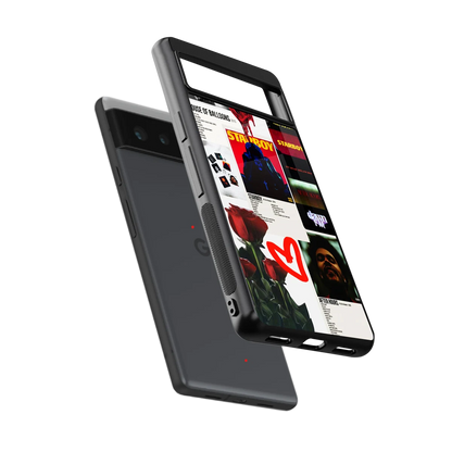 Starboy Collage sleek google pixel 6a cover with tempered glass back and TPU edges