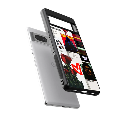 Starboy Collage sleek google pixel 7 cover with tempered glass back and TPU edges