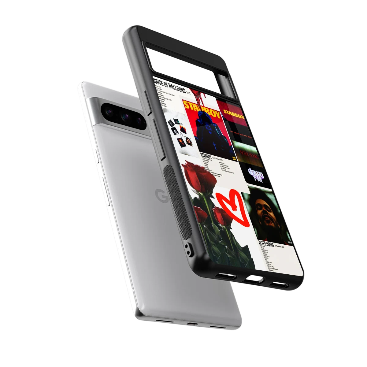 Starboy Collage sleek google pixel 8 pro cover with tempered glass back and TPU edges