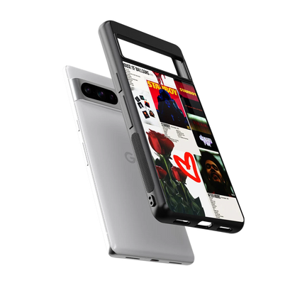 Starboy Collage sleek google pixel 8 pro cover with tempered glass back and TPU edges