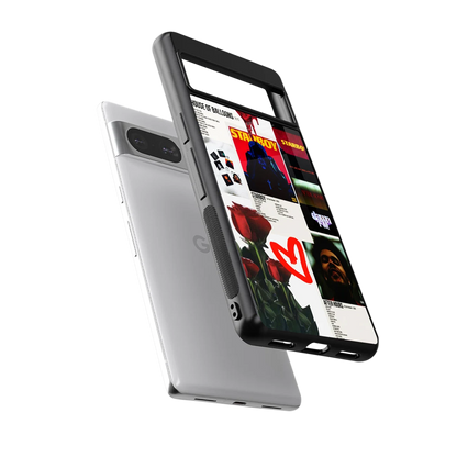 Starboy Collage sleek google pixel 8 cover with tempered glass back and TPU edges