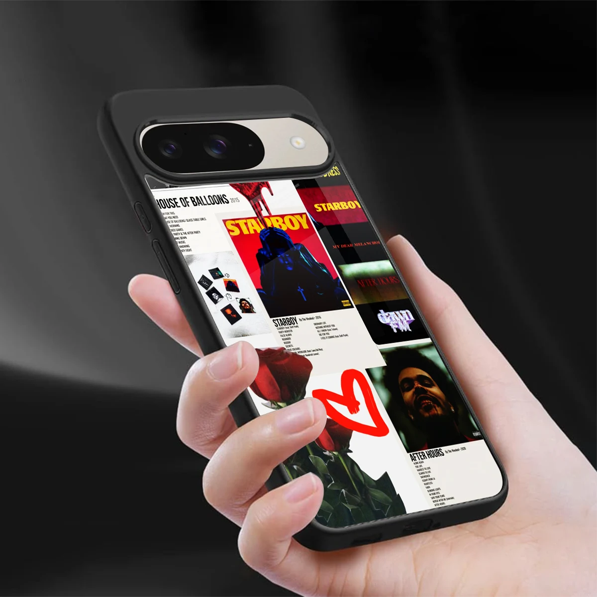 Starboy Collage sleek google pixel 9 cover with tempered glass back and TPU edges