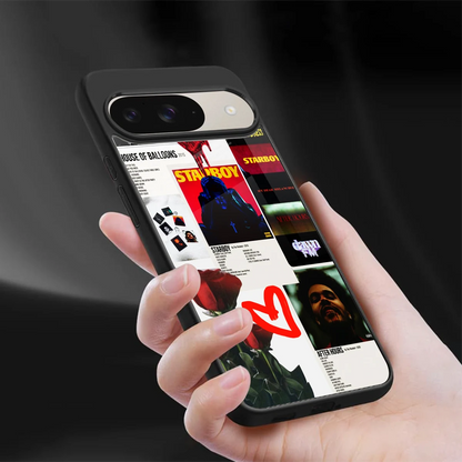 Starboy Collage sleek google pixel 9 cover with tempered glass back and TPU edges