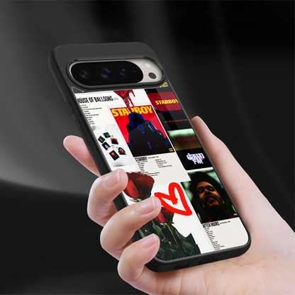 Starboy Collage sleek google pixel 9 pro cover with tempered glass back and TPU edges