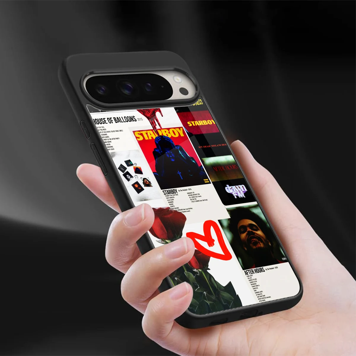 Starboy Collage sleek google pixel 9 pro xl cover with tempered glass back and TPU edges