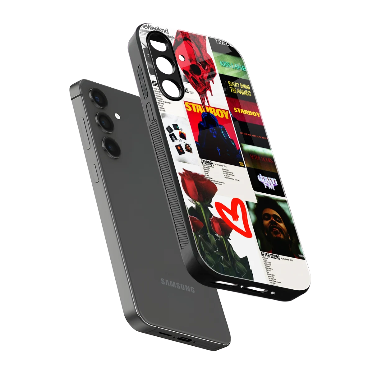 Starboy Collage sleek samsung galaxy a14 5g cover with tempered glass back and TPU edges