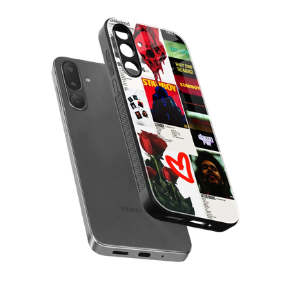Starboy Collage sleek samsung galaxy m56 5g cover with tempered glass back and TPU edges