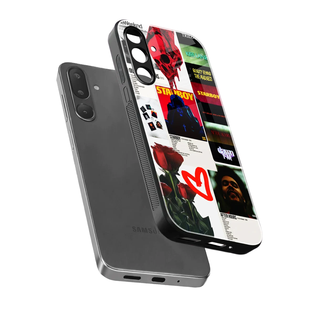 Starboy Collage sleek samsung galaxy m16 5g cover with tempered glass back and TPU edges