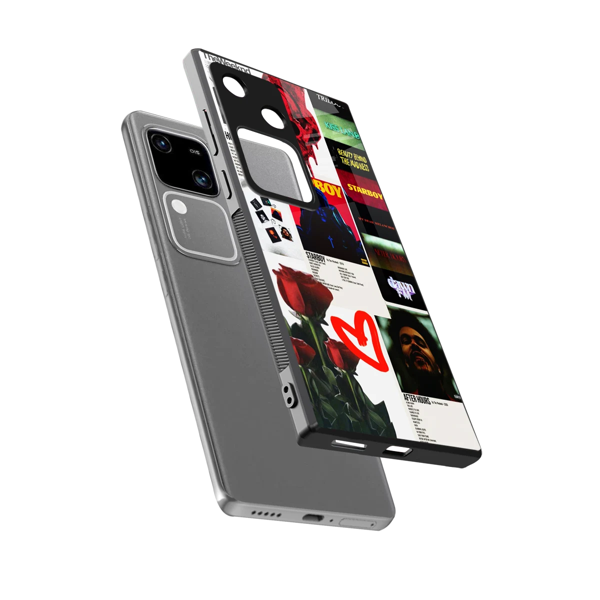 Starboy Collage sleek vivo v30 cover with tempered glass back and TPU edges