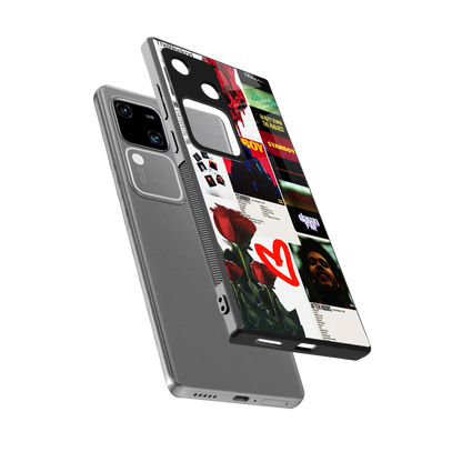 Starboy Collage sleek vivo v30 cover with tempered glass back and TPU edges