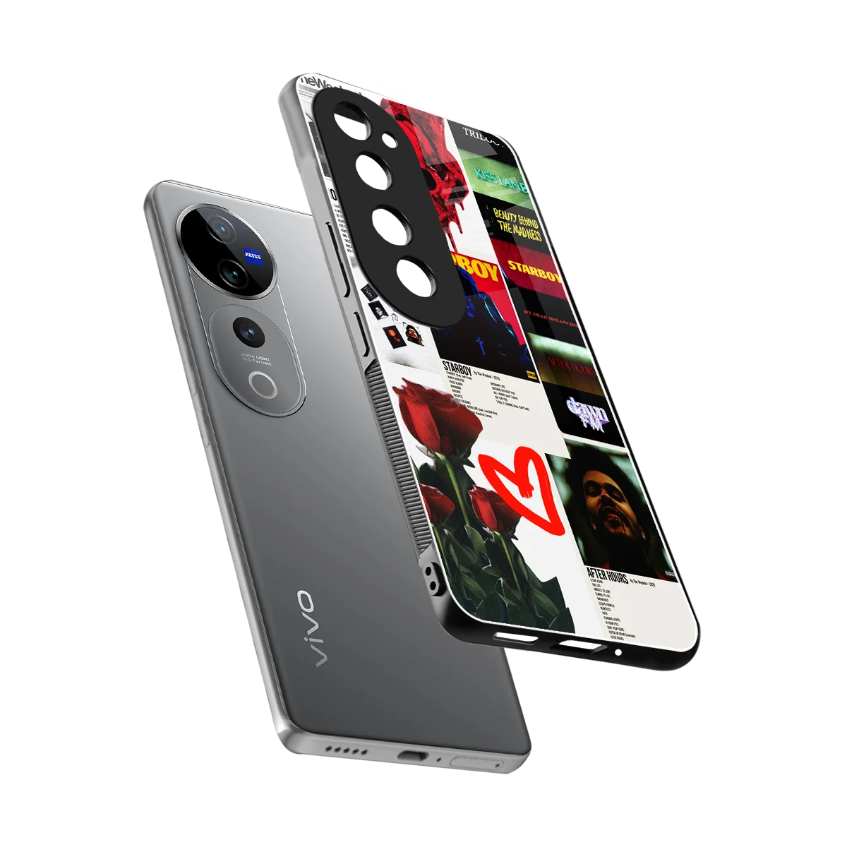 Starboy Collage sleek vivo v40 pro cover with tempered glass back and TPU edges