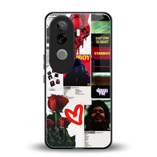 Starboy Collage back phone cover | glass case for vivo v40e