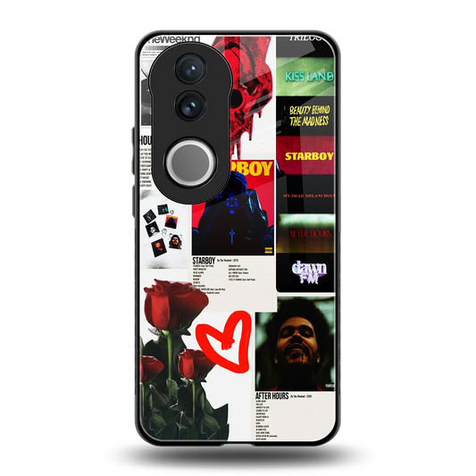 Starboy Collage back phone cover | glass case for vivo v50