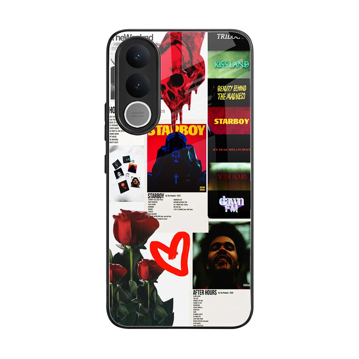 Starboy Collage back phone cover | glass case for vivo v70 fe