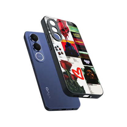 Starboy Collage sleek vivo v70 fe cover with tempered glass back and TPU edges
