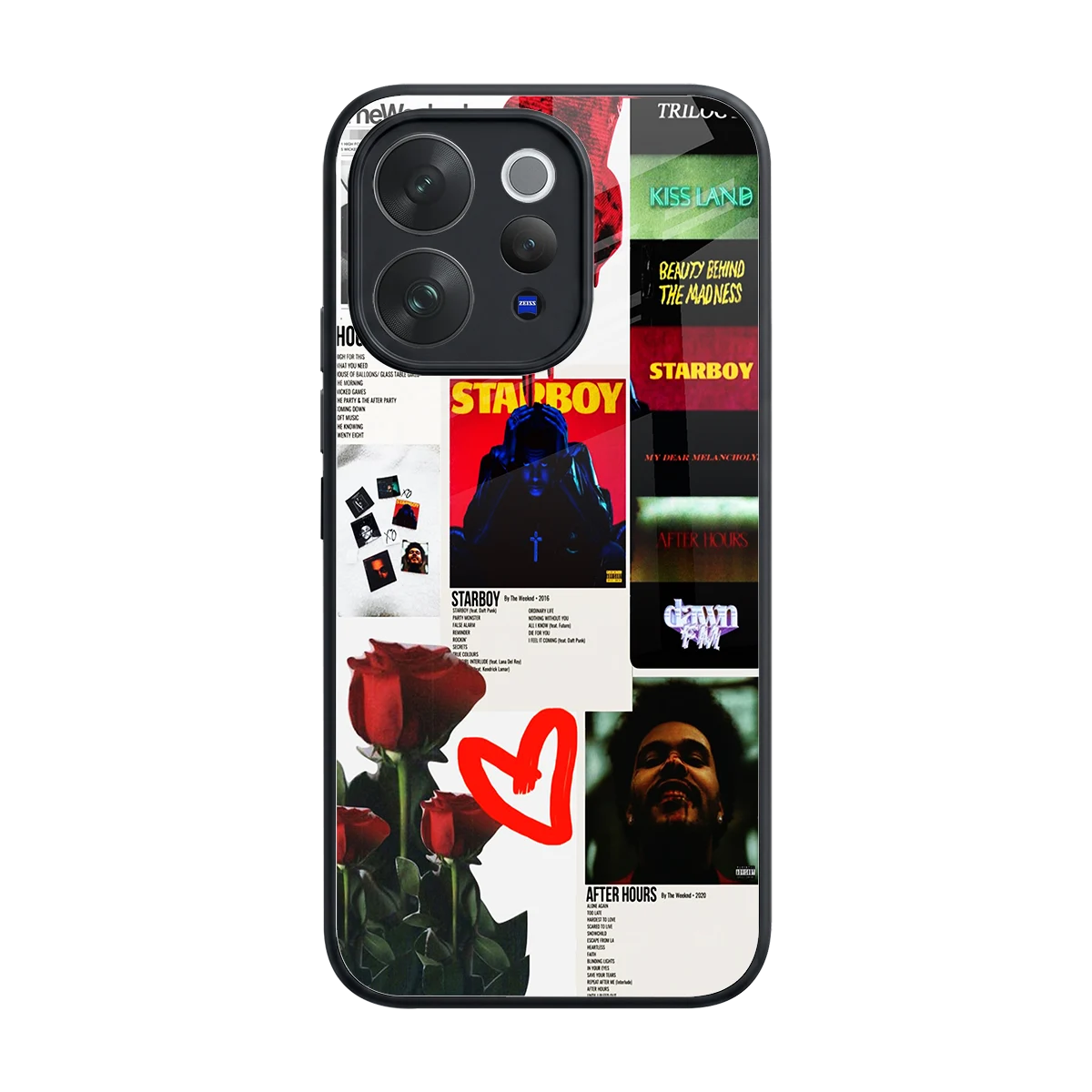 Starboy Collage back phone cover | glass case for vivo v70