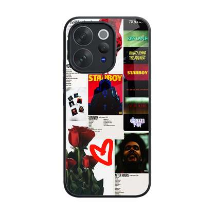 Starboy Collage back phone cover | glass case for vivo v70 elite