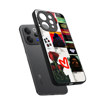 Starboy Collage sleek vivo v70 elite cover with tempered glass back and TPU edges