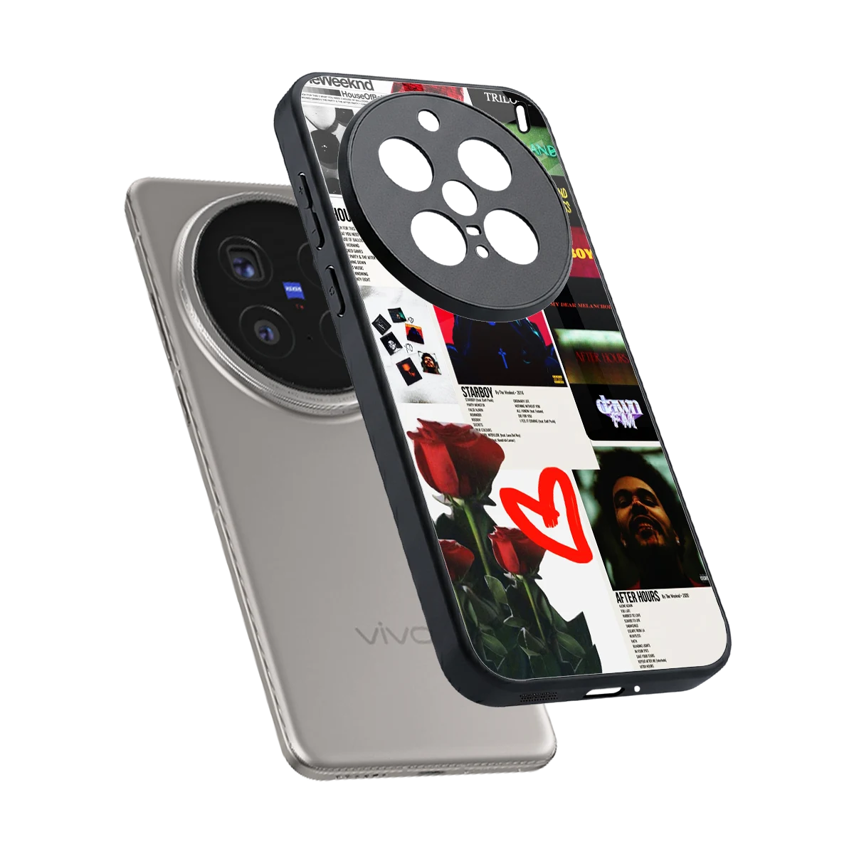 Starboy Collage sleek vivo x200 pro cover with tempered glass back and TPU edges
