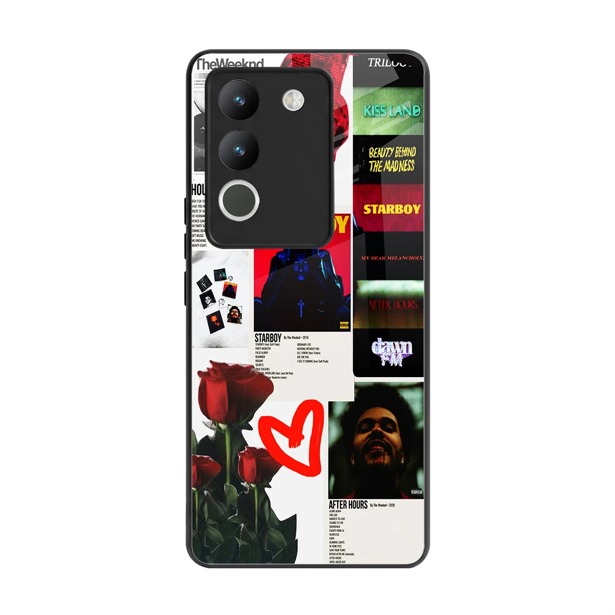 Starboy Collage back phone cover | glass case for vivo y200 5g