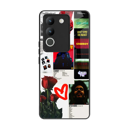 Starboy Collage back phone cover | glass case for vivo y200 5g