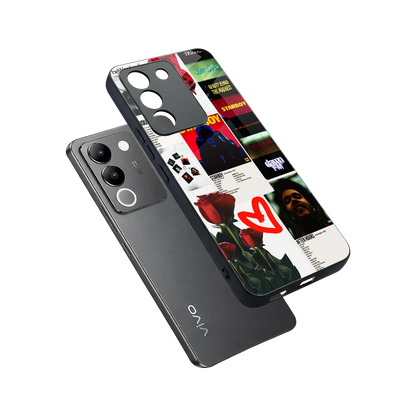 Starboy Collage sleek vivo y200 5g cover with tempered glass back and TPU edges