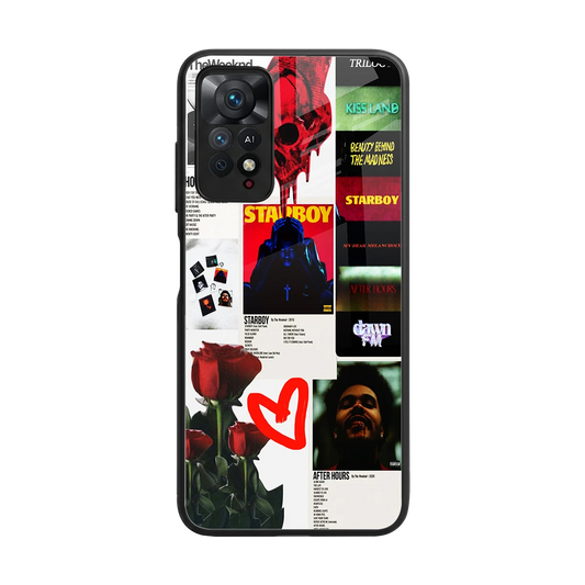 Starboy Collage back phone cover | glass case for redmi note 11 pro