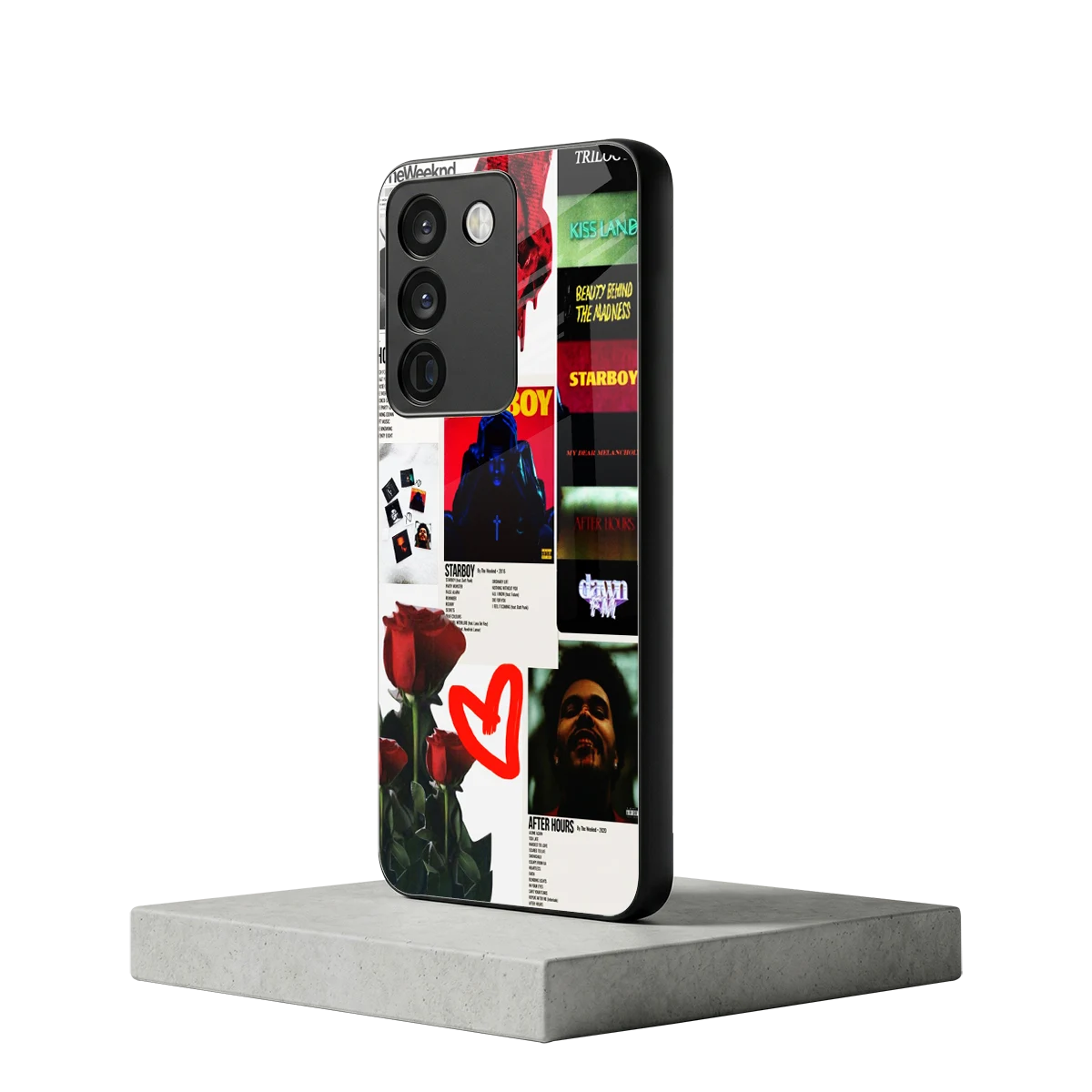 Starboy Collage vivo y200 5g mobile cover | shockproof glass phone case