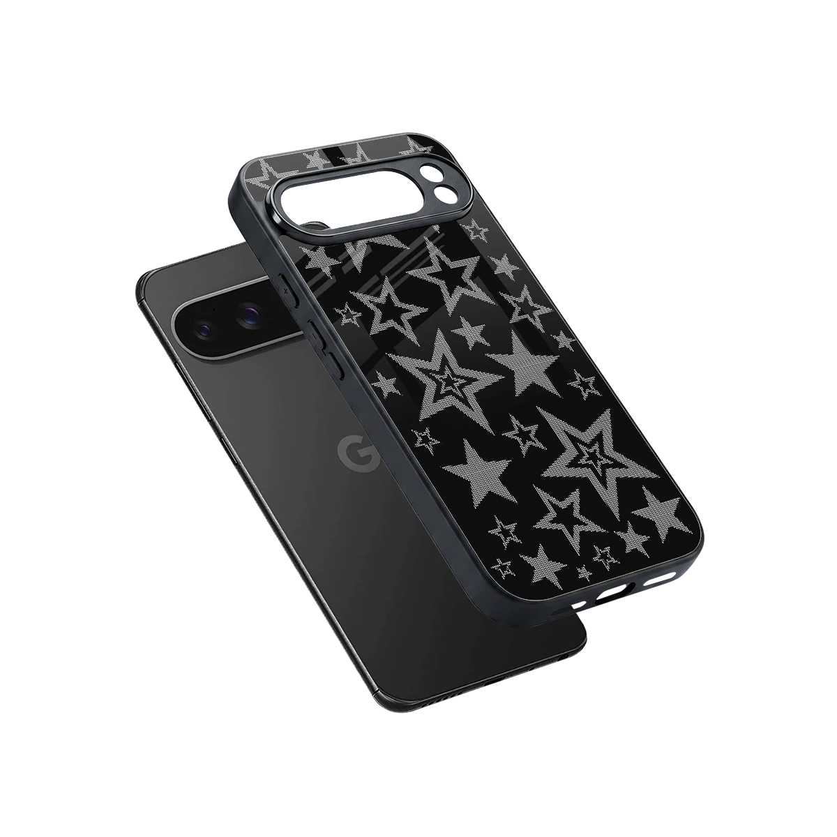 Stardust sleek google pixel 10 pro xl cover with tempered glass back and TPU edges