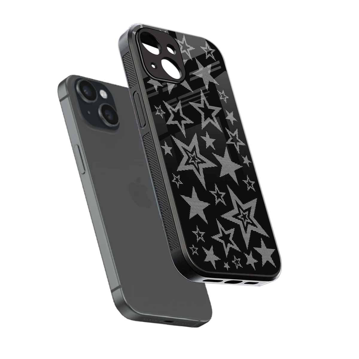 Stardust sleek iphone 13 cover with tempered glass back and TPU edges