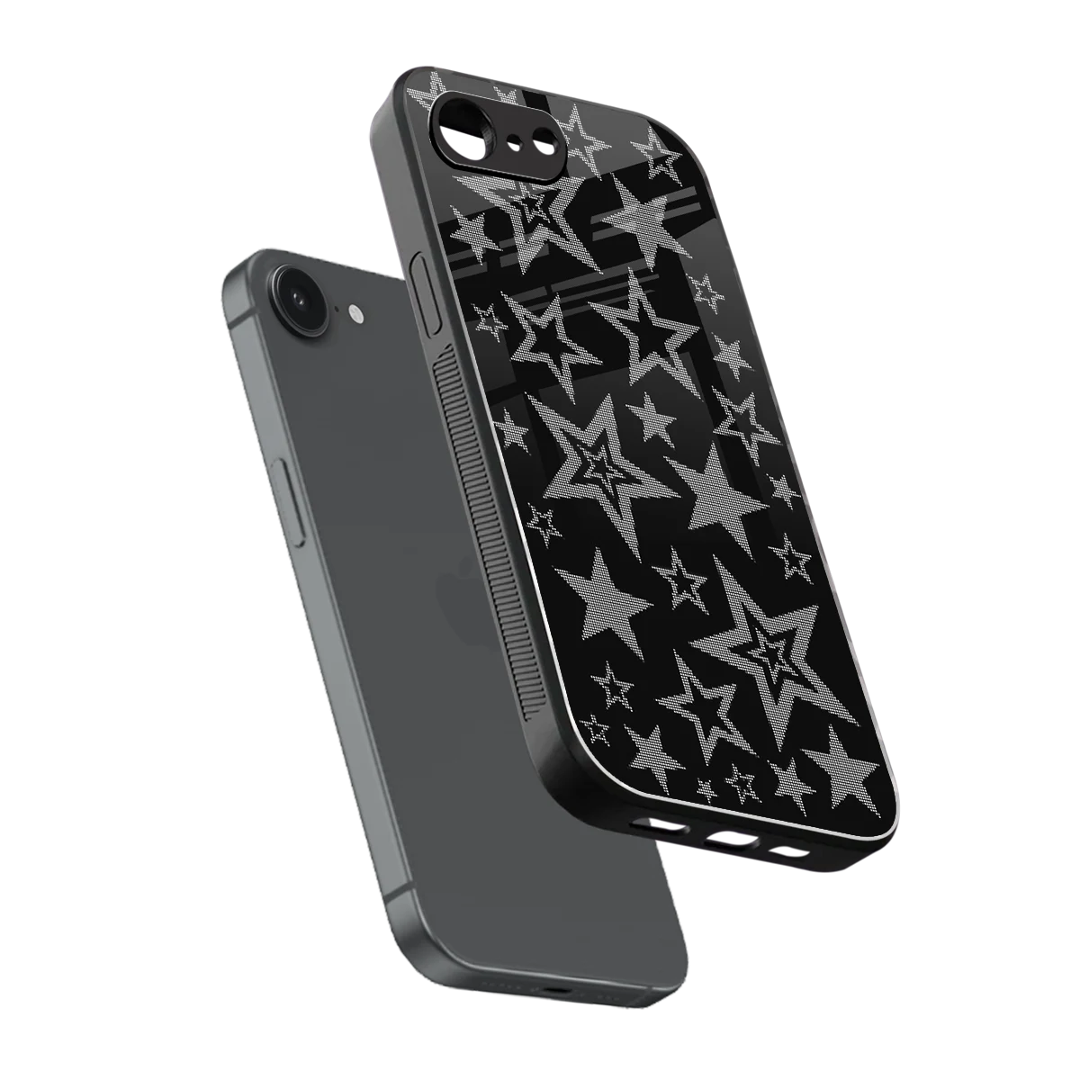 Stardust sleek iphone 16e cover with tempered glass back and TPU edges