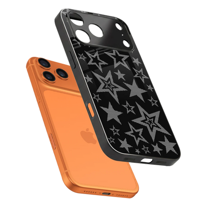 Stardust sleek iphone 17 pro cover with tempered glass back and TPU edges