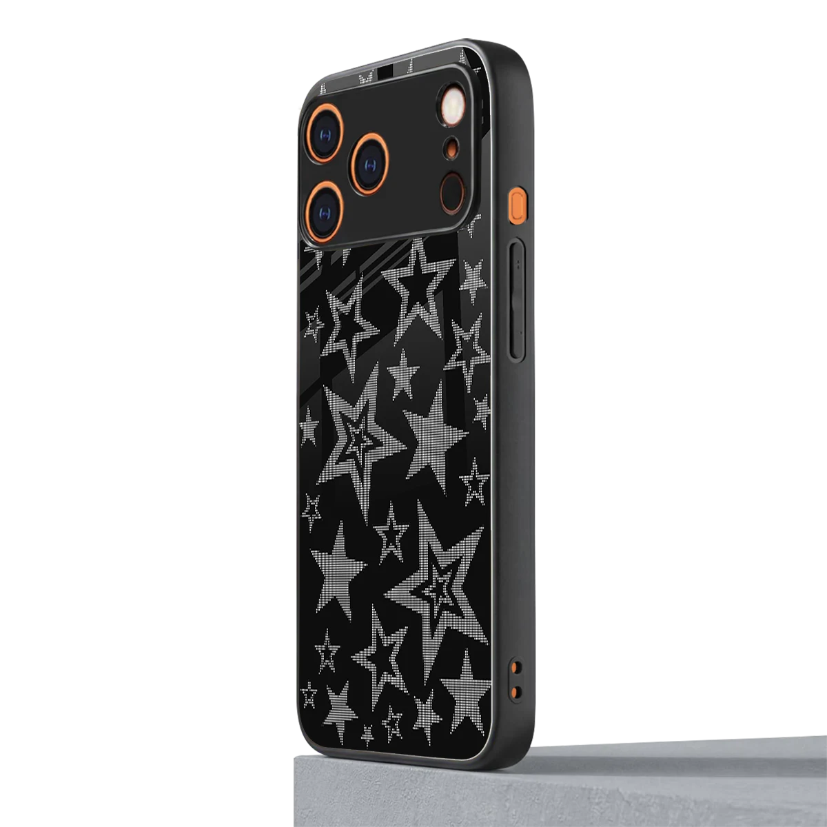 Stardust iphone 17 pro mobile cover | shockproof glass phone case