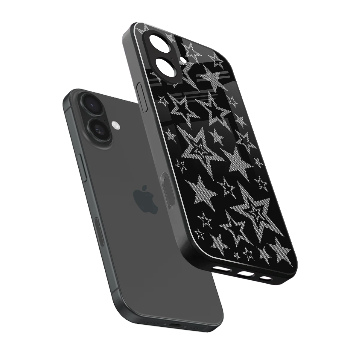 Stardust sleek iphone 17 cover with tempered glass back and TPU edges