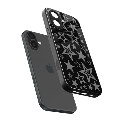 Stardust sleek iphone 17 cover with tempered glass back and TPU edges