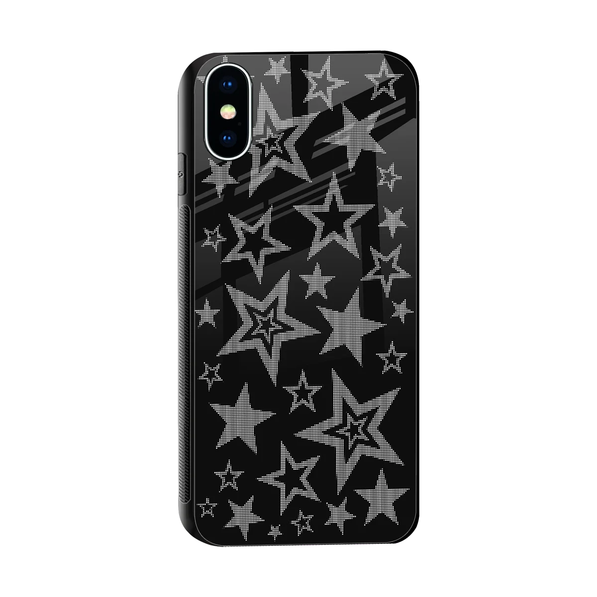 Stardust sleek iphone xs cover with tempered glass back and TPU edges