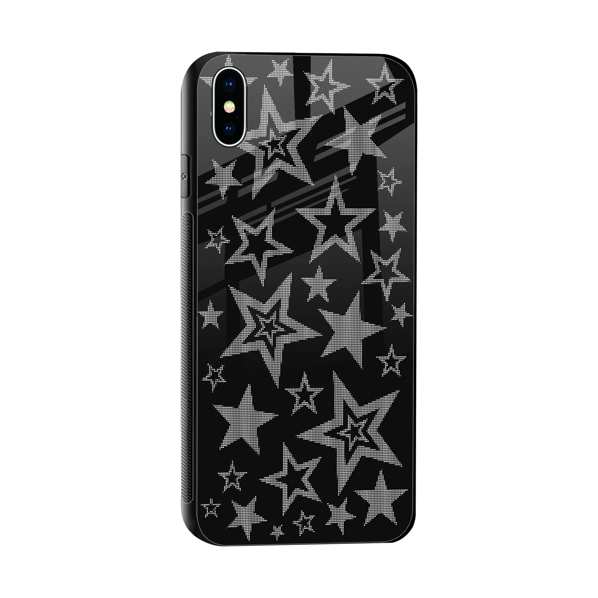 Stardust sleek iphone xs max cover with tempered glass back and TPU edges