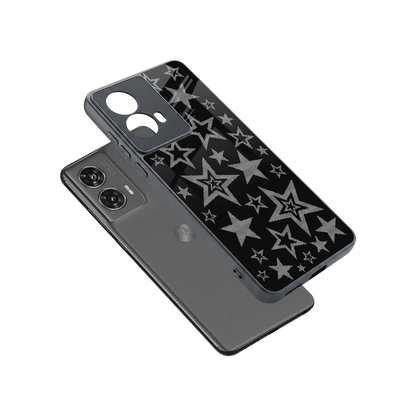 Stardust sleek motorola edge 50 fusion cover with tempered glass back and TPU edges