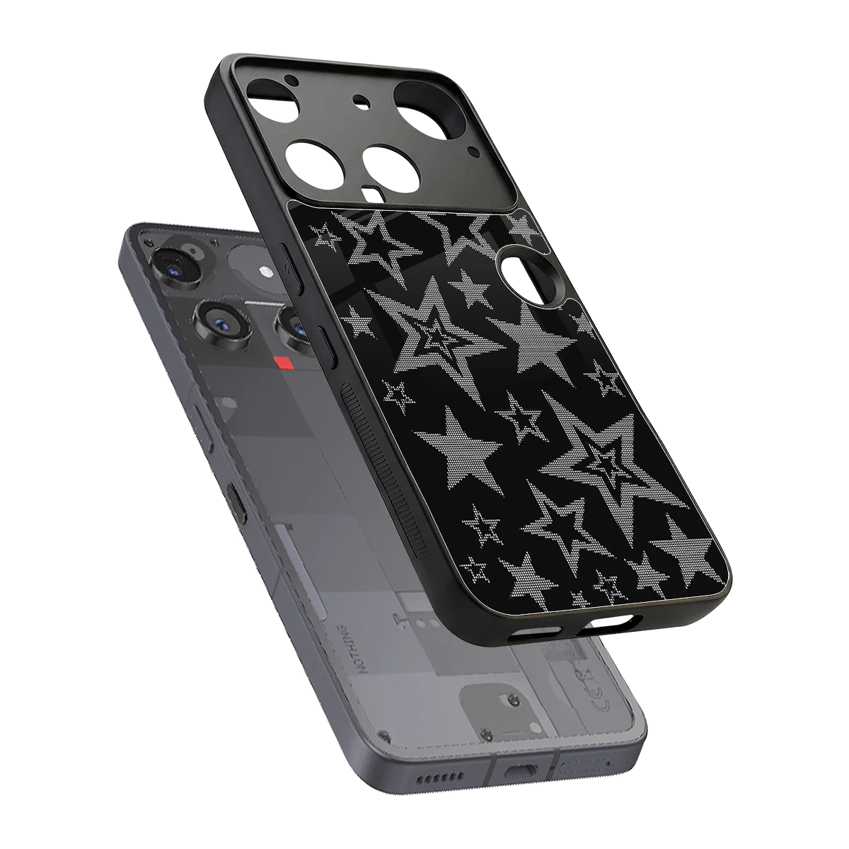 Stardust sleek nothing phone 3 cover with tempered glass back and TPU edges